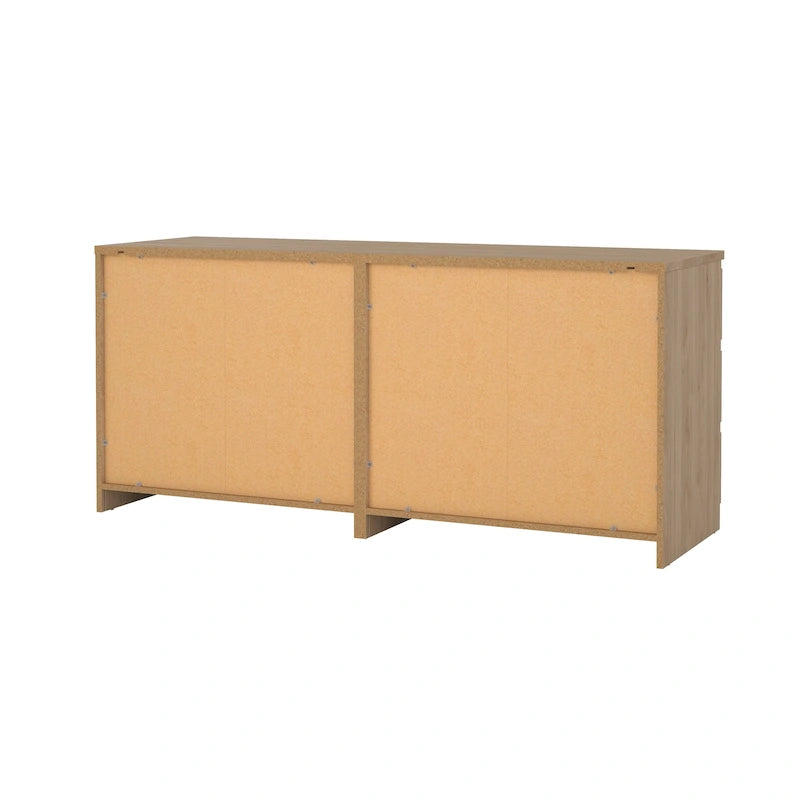 6-Drawer Double Dresser, Engineered Wood with Metal Glides