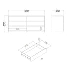 6-Drawer Double Dresser, Engineered Wood with Metal Glides