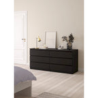 6-Drawer Double Dresser, Engineered Wood with Metal Glides