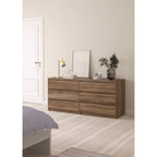 6-Drawer Double Dresser, Engineered Wood with Metal Glides