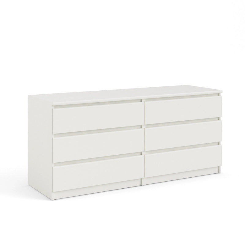 6-Drawer Double Dresser, Engineered Wood with Metal Glides
