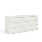 6-Drawer Double Dresser, Engineered Wood with Metal Glides