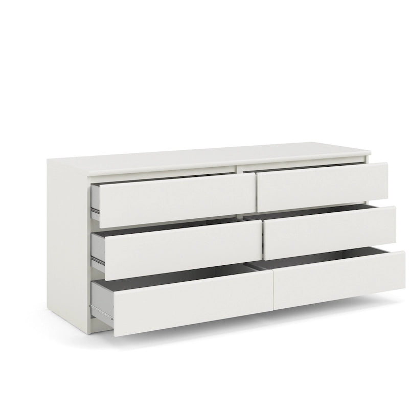 6-Drawer Double Dresser, Engineered Wood with Metal Glides