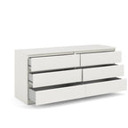6-Drawer Double Dresser, Engineered Wood with Metal Glides