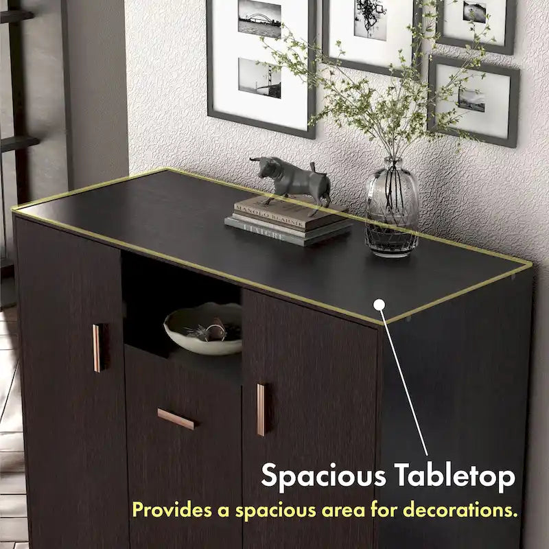 Shoe Cabinet Espresso 20-Pair Storage with Adjustable Shelves