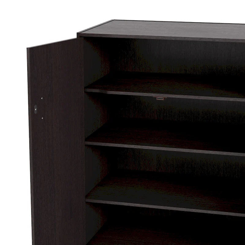 Shoe Cabinet Espresso 20-Pair Storage with Adjustable Shelves