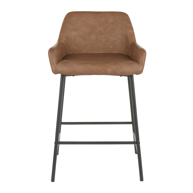 Counter Stools Set of 2 Camel/Espresso/Green/Grey Industrial Low-Back