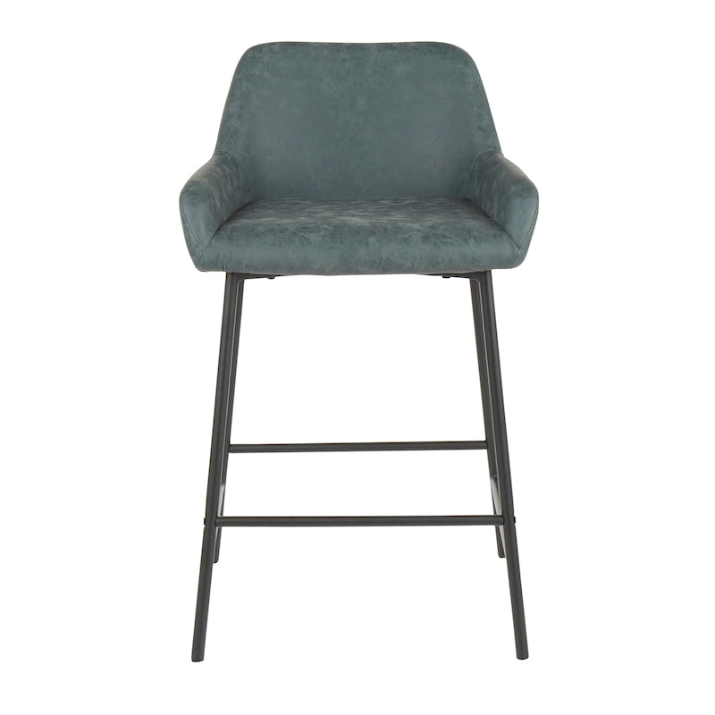 Counter Stools Set of 2 Camel/Espresso/Green/Grey Industrial Low-Back