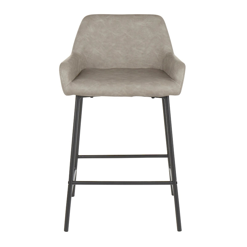 Counter Stools Set of 2 Camel/Espresso/Green/Grey Industrial Low-Back