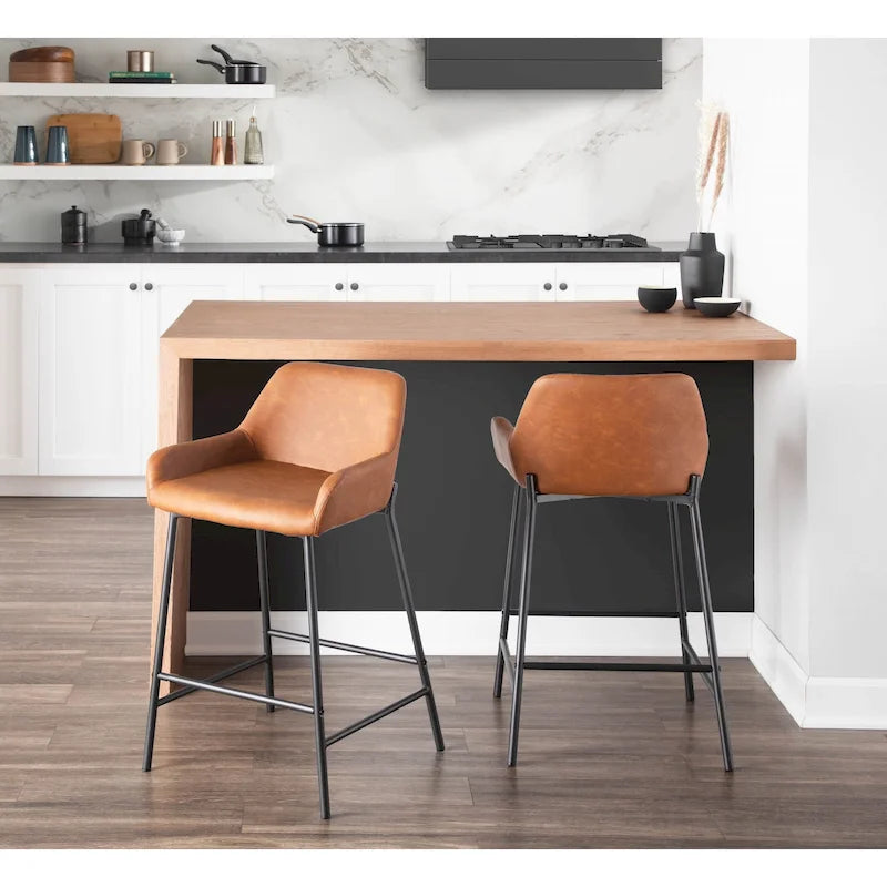 Carbon Loft Galotti Industrial Counter Stools (Set of 2) - N/A