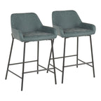 Counter Stools Set of 2 Camel/Espresso/Green/Grey Industrial Low-Back