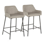 Counter Stools Set of 2 Camel/Espresso/Green/Grey Industrial Low-Back