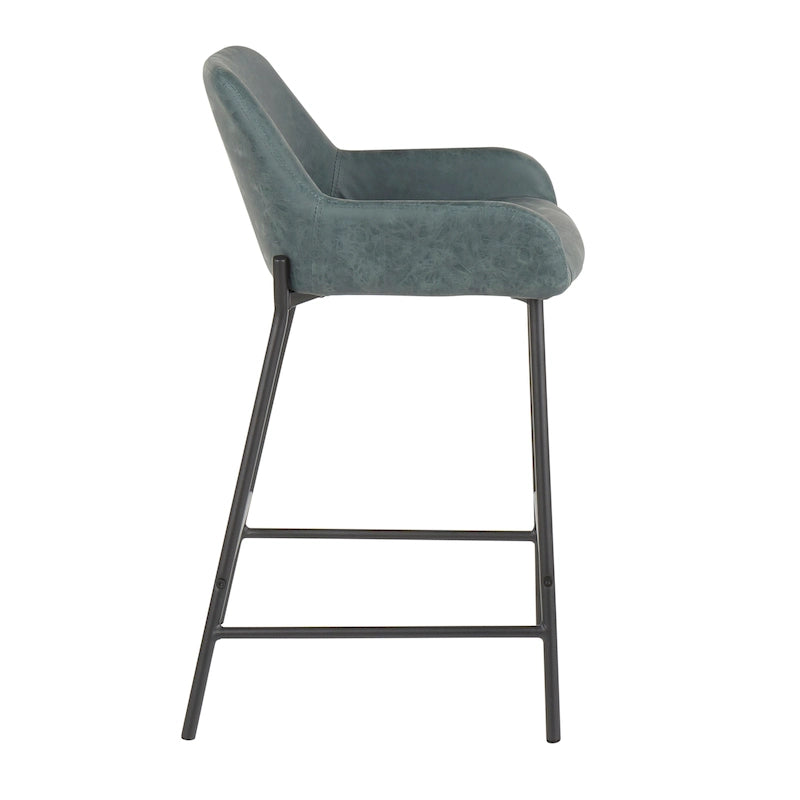 Counter Stools Set of 2 Camel/Espresso/Green/Grey Industrial Low-Back
