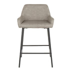 Counter Stools Set of 2 Camel/Espresso/Green/Grey Industrial Low-Back