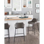 Counter Stools Set of 2 Camel/Espresso/Green/Grey Industrial Low-Back