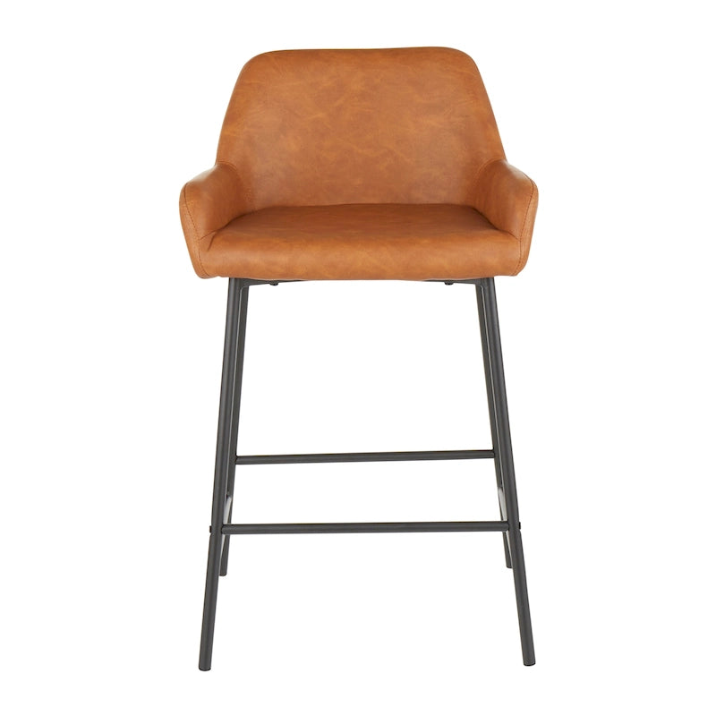 Counter Stools Set of 2 Camel/Espresso/Green/Grey Industrial Low-Back