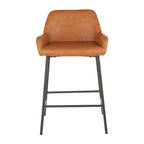 Counter Stools Set of 2 Camel/Espresso/Green/Grey Industrial Low-Back