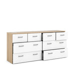 8-Drawer Double Dresser Oak White Contemporary Style