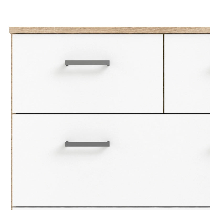8-Drawer Double Dresser Oak White Contemporary Style
