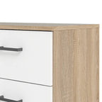 8-Drawer Double Dresser Oak White Contemporary Style