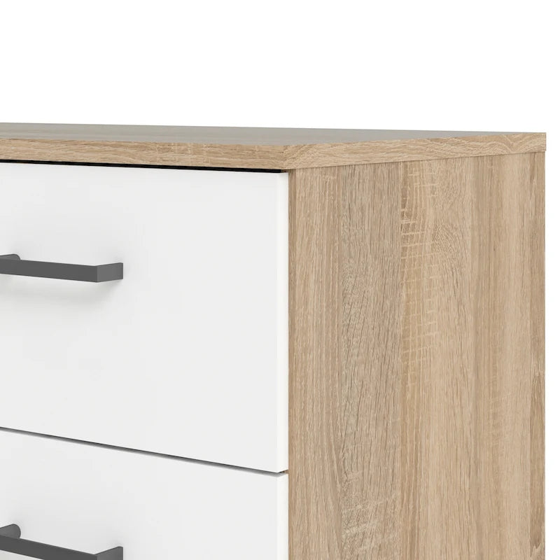 8-Drawer Double Dresser Oak White Contemporary Style