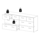 8-Drawer Double Dresser Oak White Contemporary Style
