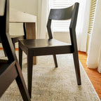 Dining Chair, Walnut Finish Pine Wood with Contoured Seat