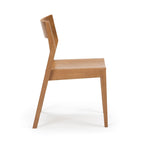 Dining Chair, Walnut Finish Pine Wood with Contoured Seat
