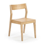 Dining Chair, Walnut Finish Pine Wood with Contoured Seat
