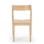 Dining Chair, Walnut Finish Pine Wood with Contoured Seat