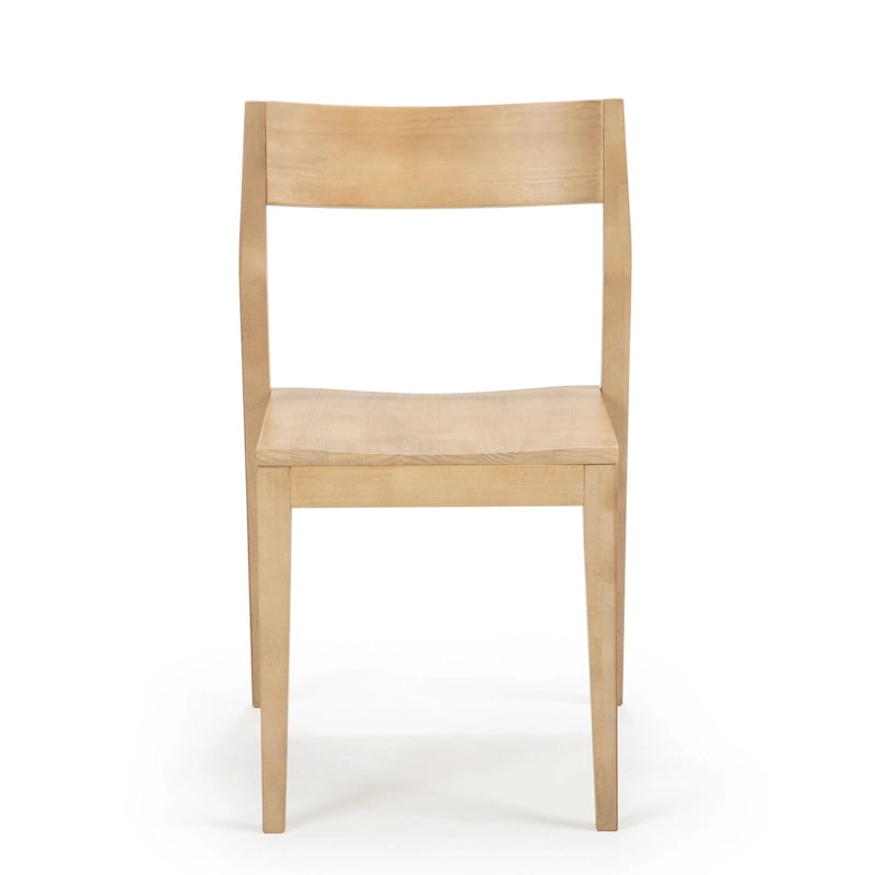 Dining Chair, Walnut Finish Pine Wood with Contoured Seat