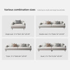 Beige Tufted Fabric Sofa - Square Arm - 4-Seater