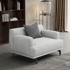 Beige Tufted Fabric Sofa - Square Arm - 4-Seater