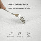 Beige Tufted Fabric Sofa - Square Arm - 4-Seater