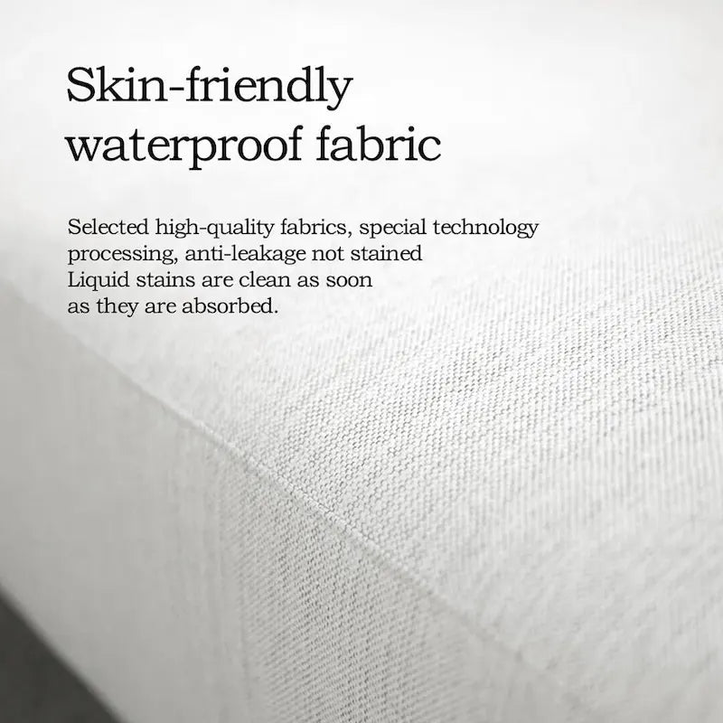 Beige Tufted Fabric Sofa - Square Arm - 4-Seater