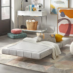 Convertible Futon Chair, Grey or White with Tapered Metal Legs