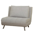 Convertible Futon Chair, Grey or White with Tapered Metal Legs