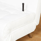 Convertible Futon Chair, Grey or White with Tapered Metal Legs