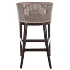 Brown Rattan Bar Stool - 30" - Cushioned Seat