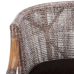 Brown Rattan Bar Stool - 30" - Cushioned Seat