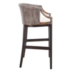 Brown Rattan Bar Stool - 30" - Cushioned Seat