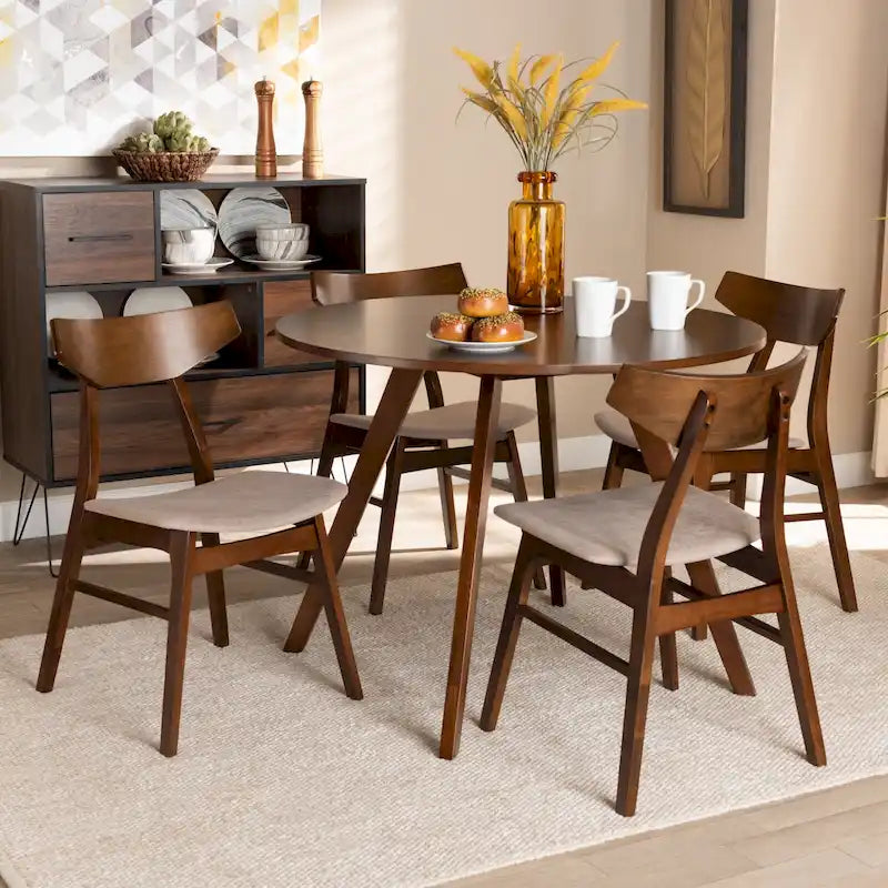 Timothy Mid-Century Modern Transitional 5-Piece Dining Set