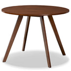 Walnut Brown Round Dining Table Set for 4