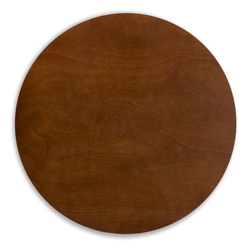 Walnut Brown Round Dining Table Set for 4