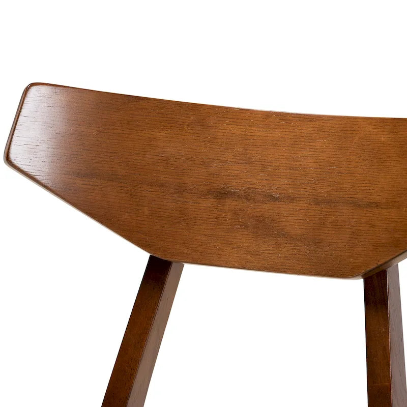 Walnut Brown Round Dining Table Set for 4