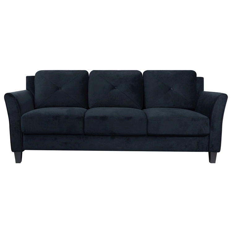 Button Tufted Microfiber Sofa - Compact - 2-3 Seat