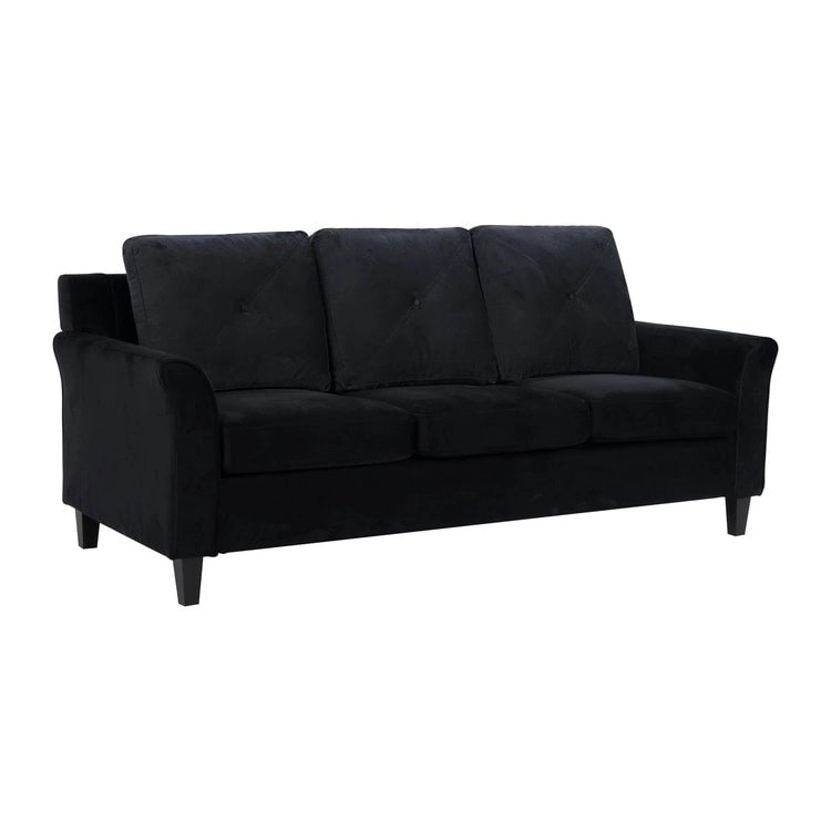 Button Tufted Microfiber Sofa - Compact - 2-3 Seat