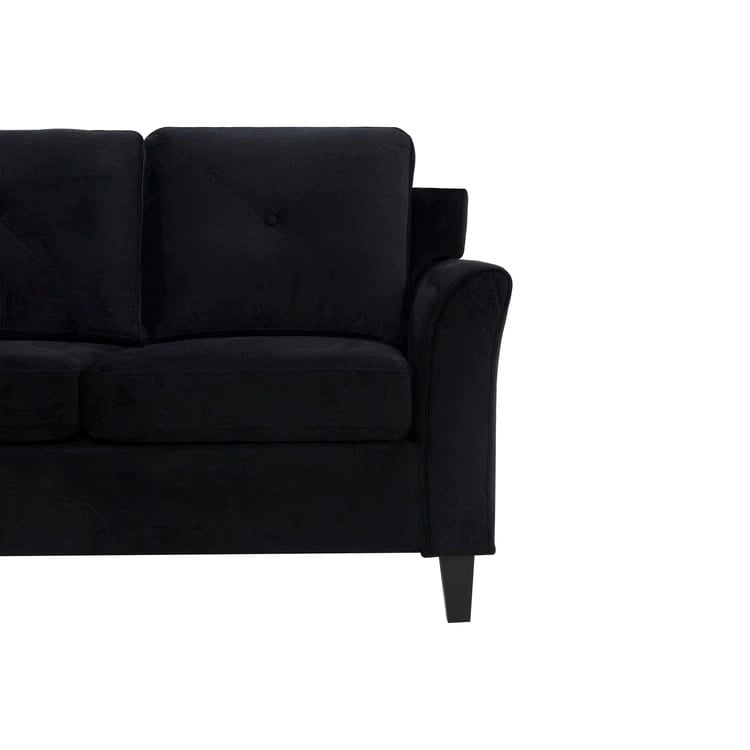 Button Tufted Microfiber Sofa - Compact - 2-3 Seat