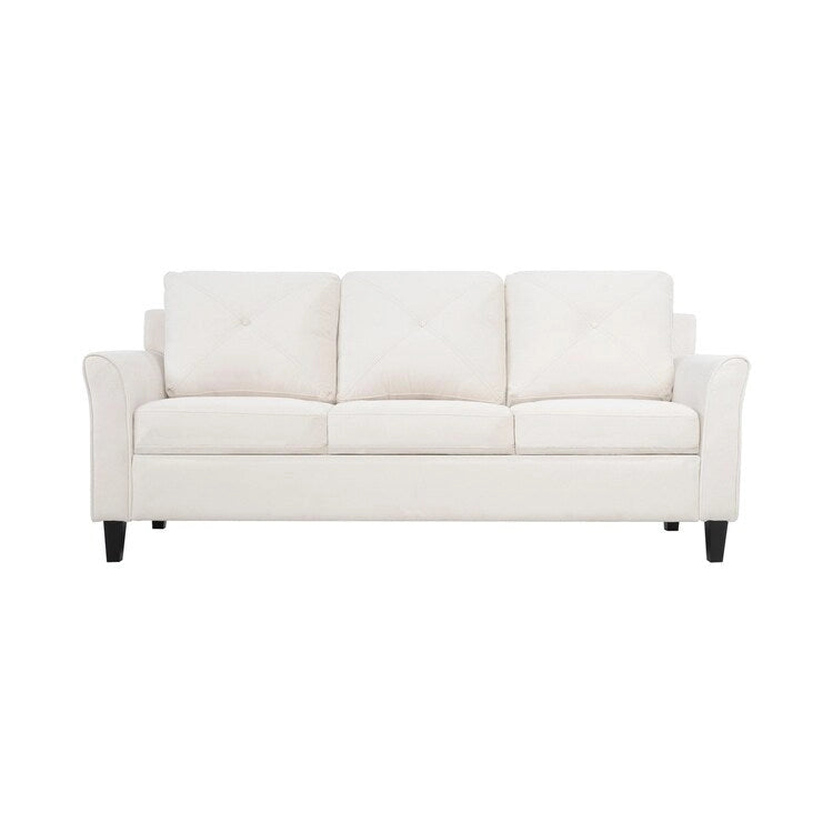 Button Tufted Microfiber Sofa - Compact - 2-3 Seat