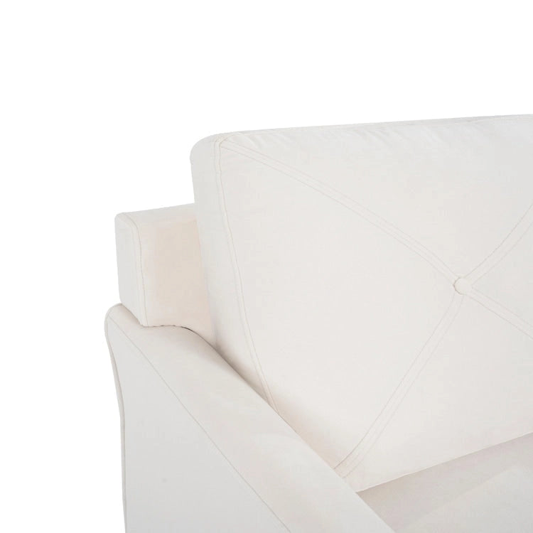 Button Tufted Microfiber Sofa - Compact - 2-3 Seat